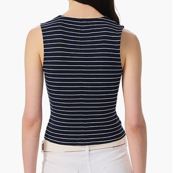 Rag & Bone Striped Knit Button Front Tank Top NWT Navy White L - Picture 8 of 10